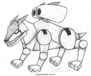 Robot Dog boyama sayfası – kolay boyama, eğitici aktivite