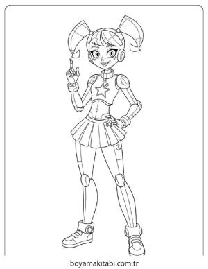 Robot Girl boyama sayfası – el becerilerini geliştirir, boyama çalışması