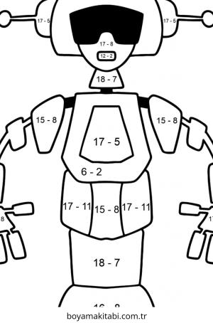 Robot Girl boyama sayfası – çizgi film temalı, basit çizim