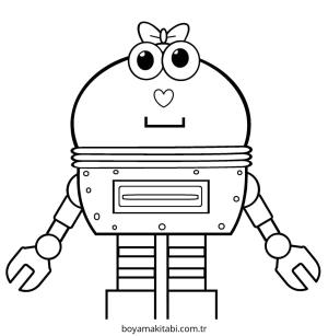 Robot Girl boyama sayfası – ücretsiz yazdır, boyama etkinliği