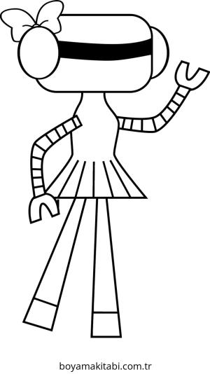 Robot Girl boyama sayfası – çocuk aktivitesi, PDF indir