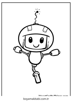 Robot Girl boyama sayfası – sanatsal çalışma, çocuklar için