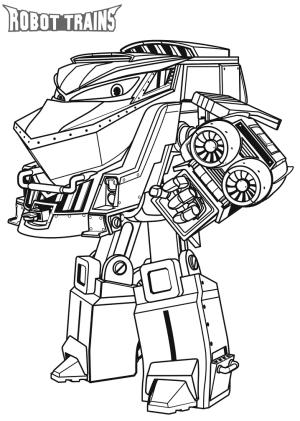 Robot Trains boyama sayfası,  coloring page, Robot Trains den Duke, 