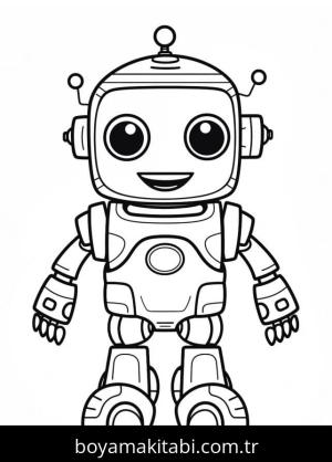 Robot boyama sayfası – çizgi film temalı, basit çizim