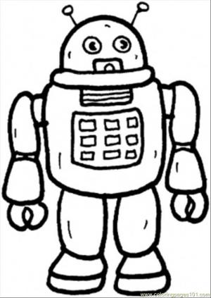 Robot boyama sayfası,  coloring page, Basit Çizim Robotu, 