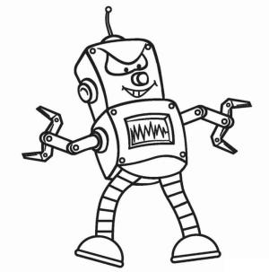 Robot boyama sayfası,  coloring page, Eğlenceli Çizgi Film Robotu, 