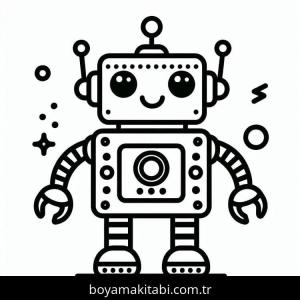Robot boyama sayfası – el becerilerini geliştirir, boyama çalışması