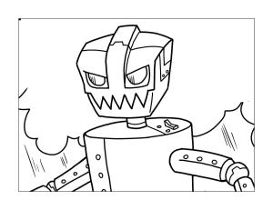 Robot boyama sayfası,  coloring page, Robot Portresi, 