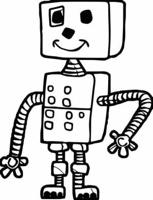 Robot boyama sayfası,  coloring page, Gülümseyen Robot, 