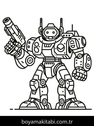 Robot boyama sayfası – el becerilerini geliştirir, boyama çalışması
