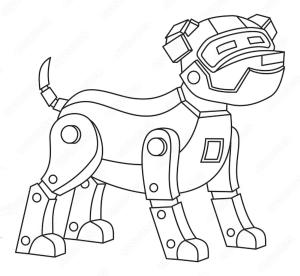 Robot boyama sayfası,  coloring page, Köpek Robotu Ücretsiz, 