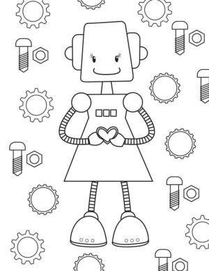 Robot boyama sayfası,  coloring page, Güzel Robot, 