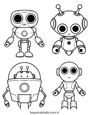 Robot boyama sayfası – boyama etkinliği, çocuk aktivitesi