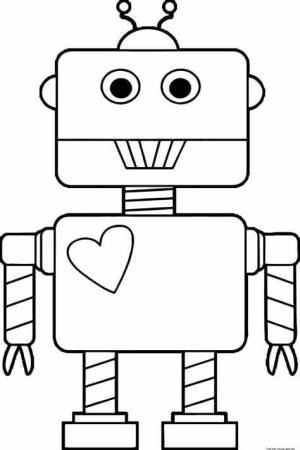 Robot boyama sayfası,  coloring page, Kalp Robotu, 