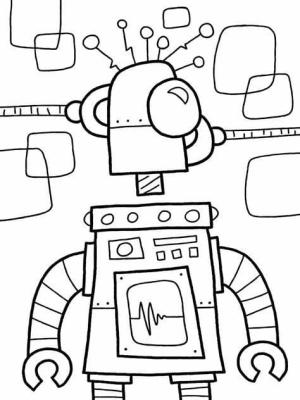 Robot boyama sayfası,  coloring page, Normal Robot Çiz, 