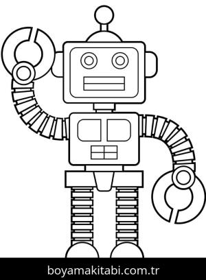 Robot boyama sayfası – PDF indir, sevimli karakter
