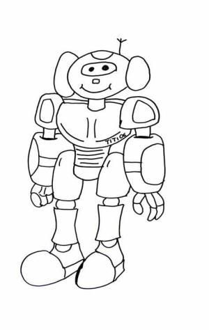 Robot boyama sayfası,  coloring page, Sevimli Robot Ücretsiz Çekiliş, 