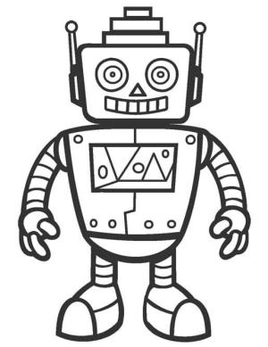 Robot boyama sayfası,  coloring page, Basit Robot, 