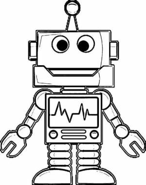 Robot boyama sayfası,  coloring page, Temel Çizim Robotu Ücretsiz, 