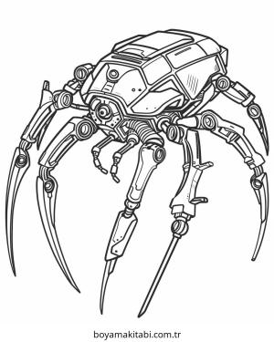 Robot boyama sayfası – renkli çizimler, okul öncesi