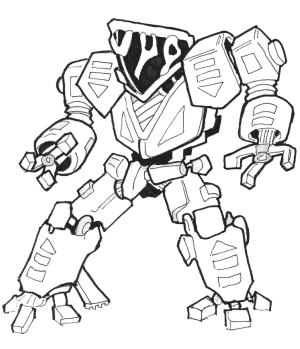 Robot boyama sayfası,  coloring page, Bilimkurgu Robotu Ücretsiz Çizimi, 