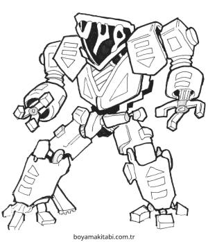 Robot boyama sayfası – sevimli karakter, sanatsal çalışma