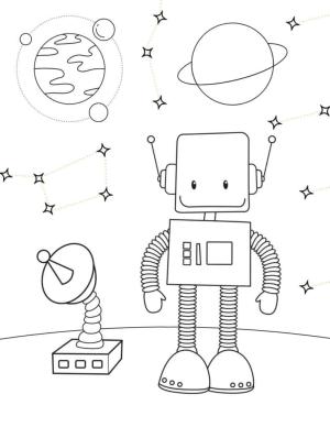 Robot boyama sayfası,  coloring page, Normal Robot, 