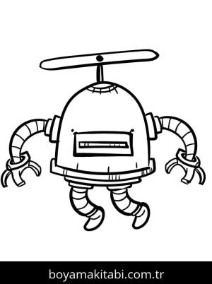 Robot boyama sayfası – çocuk aktivitesi, PDF indir