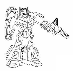 Robot boyama sayfası,  coloring page, Silah tutan Robot, 