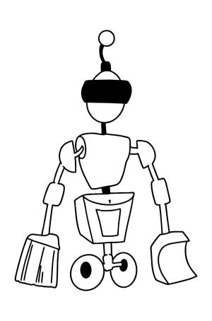 Robot boyama sayfası,  coloring page, Temizleme Robotu, 