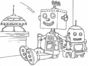 Robot boyama sayfası,  coloring page, Robot Oturma, 