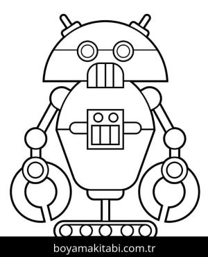 Robot boyama sayfası – çocuk aktivitesi, PDF indir