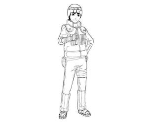 Rock Lee boyama sayfası,  coloring page, Rock Lee Gülümseyen, 