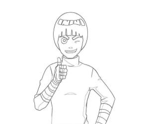 Rock Lee boyama sayfası,  coloring page, Yüz Rock Lee Eğlenceli, 