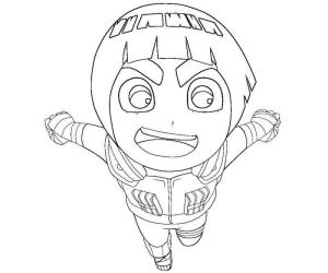 Rock Lee boyama sayfası,  coloring page, Chibi Rock Lee Koşu, 