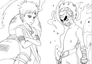 Rock Lee boyama sayfası,  coloring page, Rock Lee vs Gaara, 