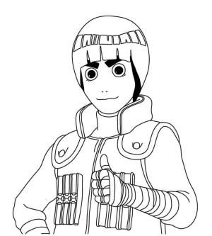 Rock Lee boyama sayfası,  coloring page, Rock Lee Gülümseyen Yüz, 