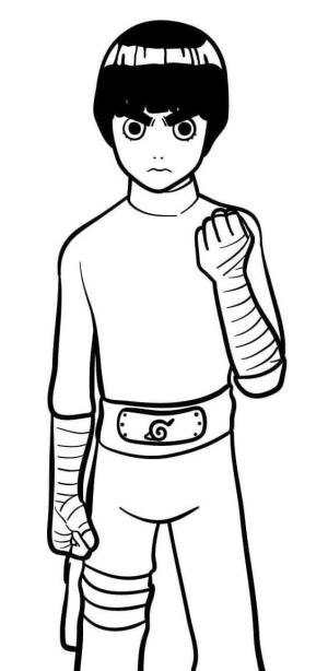 Rock Lee boyama sayfası,  coloring page, Rock Lee Temel, 