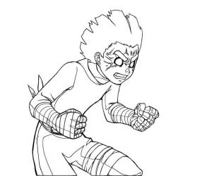 Rock Lee boyama sayfası,  coloring page, Rock Lee Kızgın, 