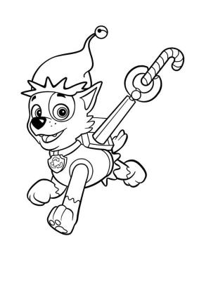 Rocky Paw Patrol boyama sayfası, coloring page, Rocky Paw Patrol Noel’de,