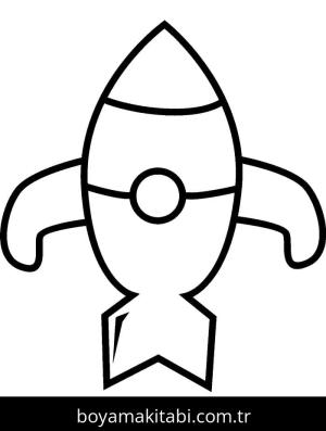 Roket boyama sayfası – çocuk aktivitesi, PDF indir
