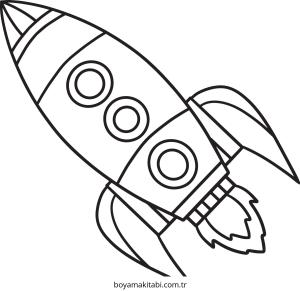 Roket boyama sayfası – sanatsal çalışma, çocuklar için