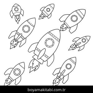 Roket boyama sayfası – yaratıcılığı geliştirir, keyifli zaman