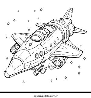 Roket boyama sayfası – basit çizim, kolay boyama