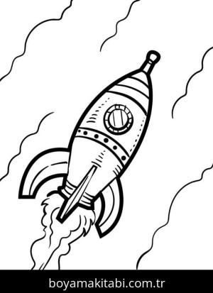 Roket boyama sayfası – okul öncesi, evde etkinlik