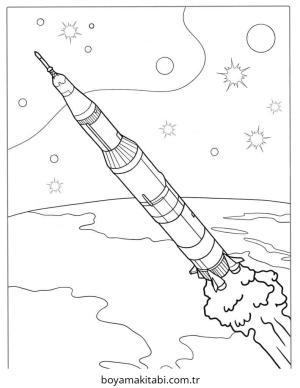 Roket boyama sayfası – yaratıcılığı geliştirir, keyifli zaman