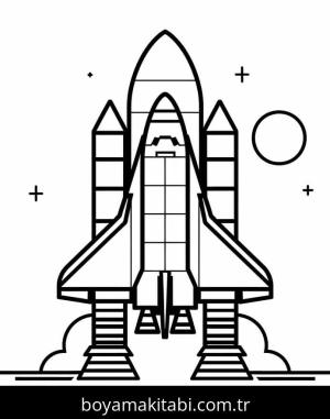 Roket boyama sayfası – yaratıcılık, eğlenceli etkinlik