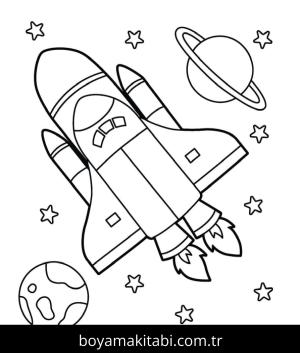 Roket boyama sayfası – yaratıcılık, eğlenceli etkinlik