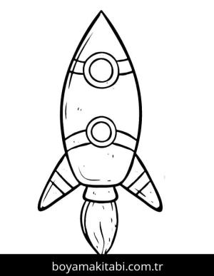 Roket boyama sayfası – keyifli zaman, renkli çizimler