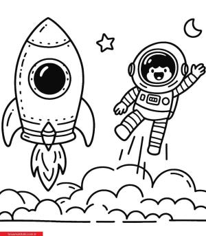 Roket boyama sayfası, Rocket coloring page, , 